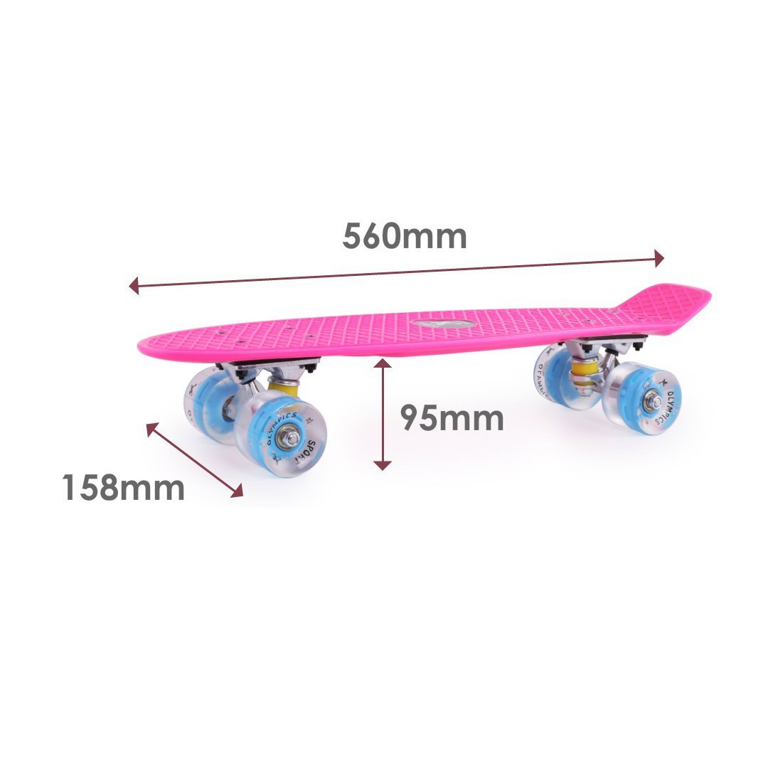 Skateboard 56cm LED svetlá podsvietené kolesá megamix.sk