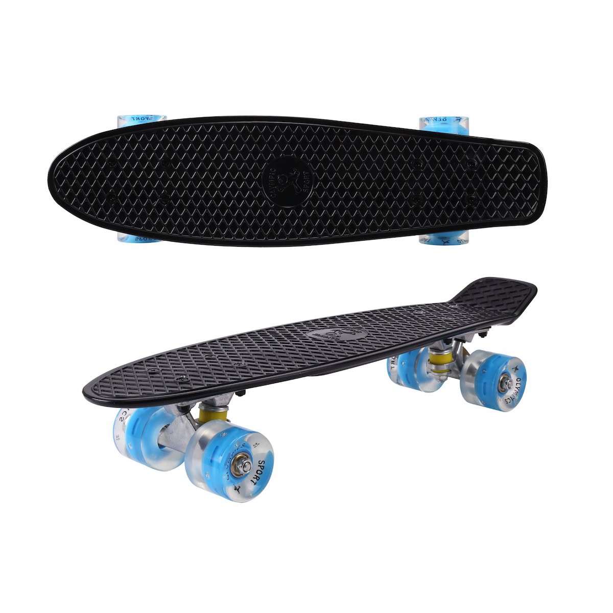 Skateboard 56cm LED svetlá podsvietené kolesá megamix.sk