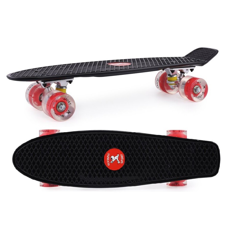 Skateboard 56cm LED svetlá podsvietené kolesá megamix.sk