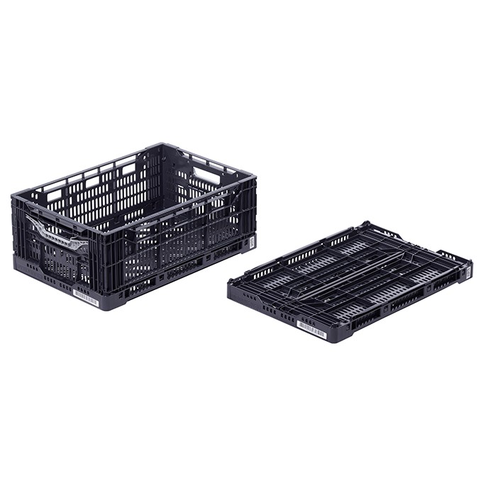skladacia plastová nádoba prepravka 600x400x232mm 44l čierna megamix.sk
