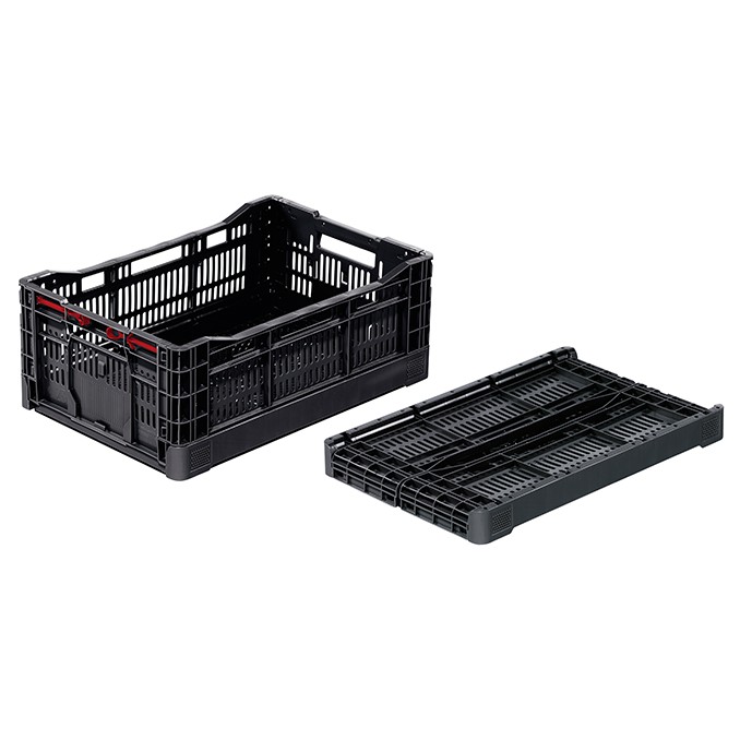 skladacia plastová nádoba prepravka 600x400x240mm 42l čierna megamix.sk