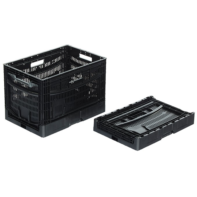 skladacia plastová nádoba prepravka 600x400x410mm 79l čierna megamix.sk