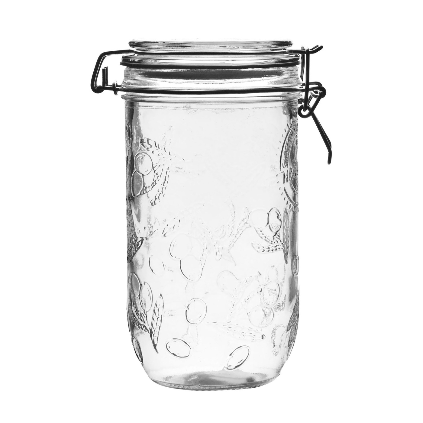 Sklenená dóza s vrchnákom a klipom Angi 850 ml