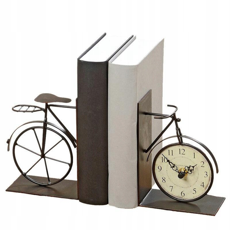 stojan na knihy bicykel s hodinkami 15x11x6cm kovový megamix.sk