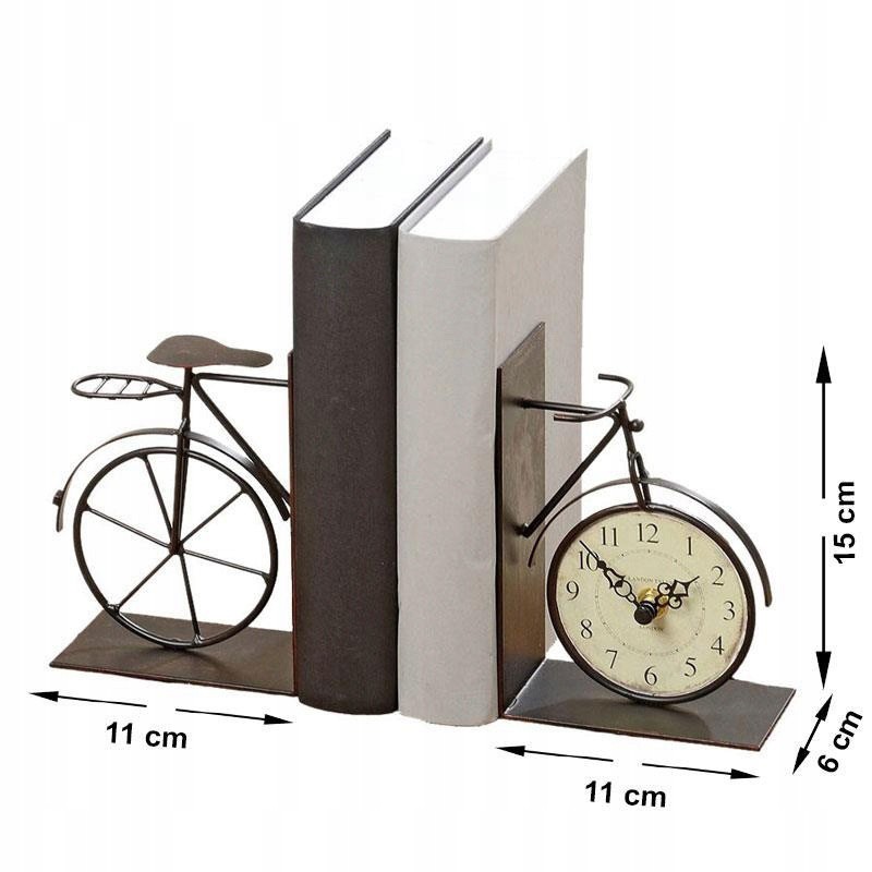 stojan na knihy bicykel s hodinkami 15x11x6cm kovový megamix.sk