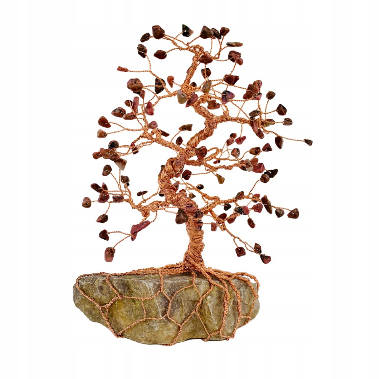 Strom šťastia BONSAI výška 21 cm medený rhodonit kameň megamix.sk