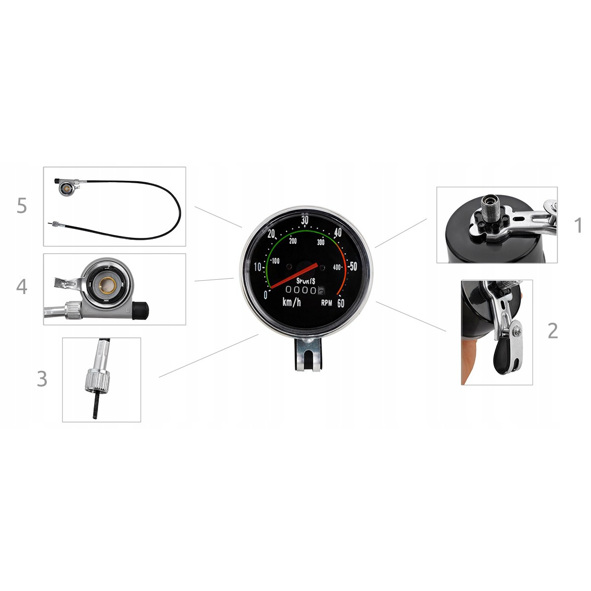 Tachometer na bicykel bezbatériový retro vodotesný megamix.sk