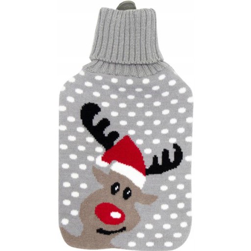 Termofor 2 litre v svetri vzor sob Rudolf megamix.sk