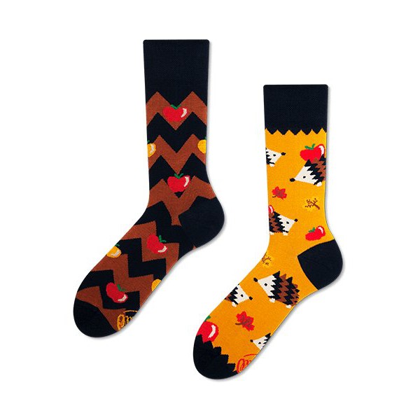 veselé ponožky APPLE HEDGEHOG ježko jablko 39-42 farebné megamix.sk
