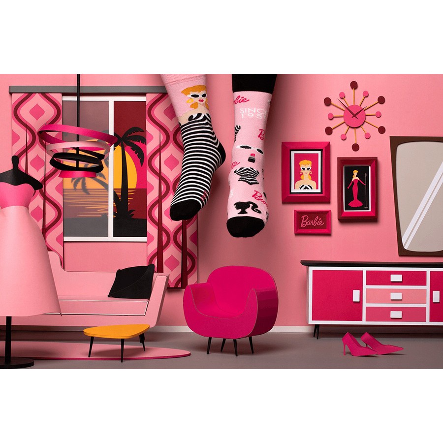 Veselé ponožky detské BARBIE móda modelka 31-35 farebné megamix.sk