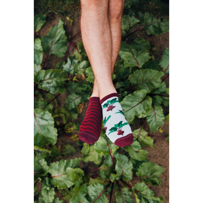veselé ponožky BEETROOT repa 35-38 nízke farebné megamix.sk