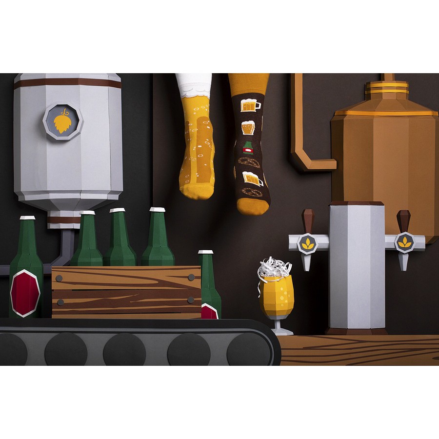 veselé ponožky CRAFT BEER LOW pivo krčah pena 39-42 nízke farebné megamix.sk