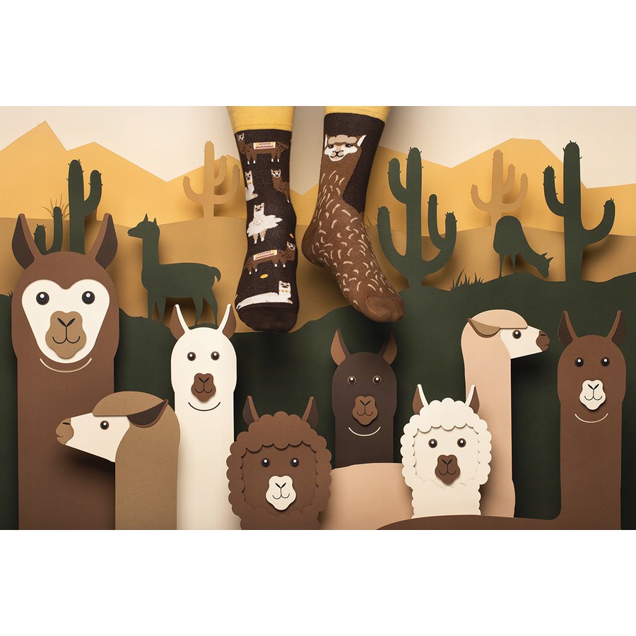 Veselé ponožky detské FLUFFY ALPACA lama alpaka 23-26 farebné megamix.sk