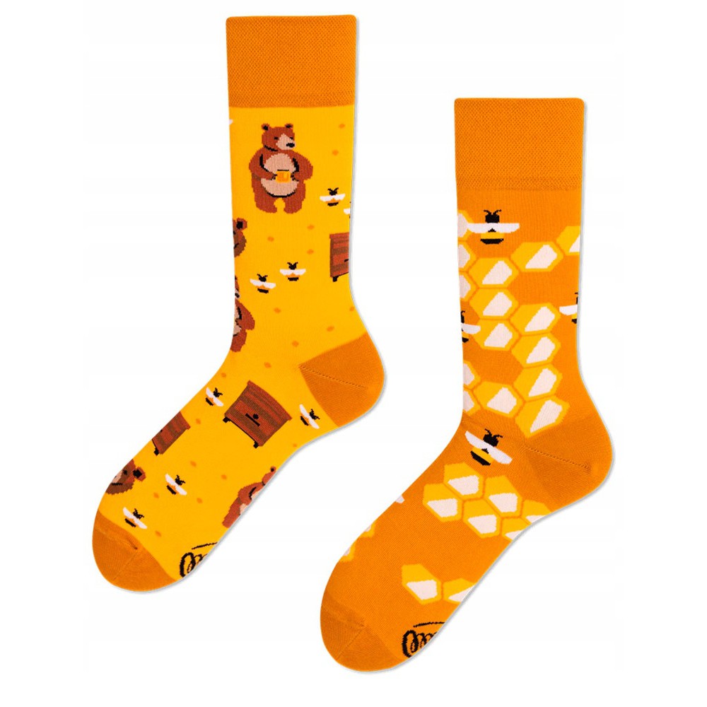veselé ponožky HONEY BEAR medveď med včielky 43-46 farebné megamix.sk