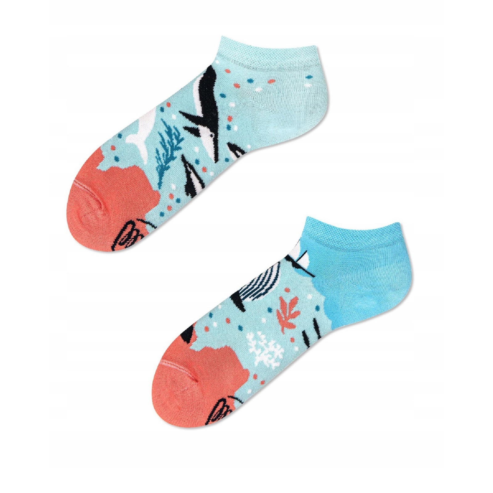 veselé ponožky OCEAN LIFE more veľryby kosatky ryby 35-38 nízke farebné megamix.sk