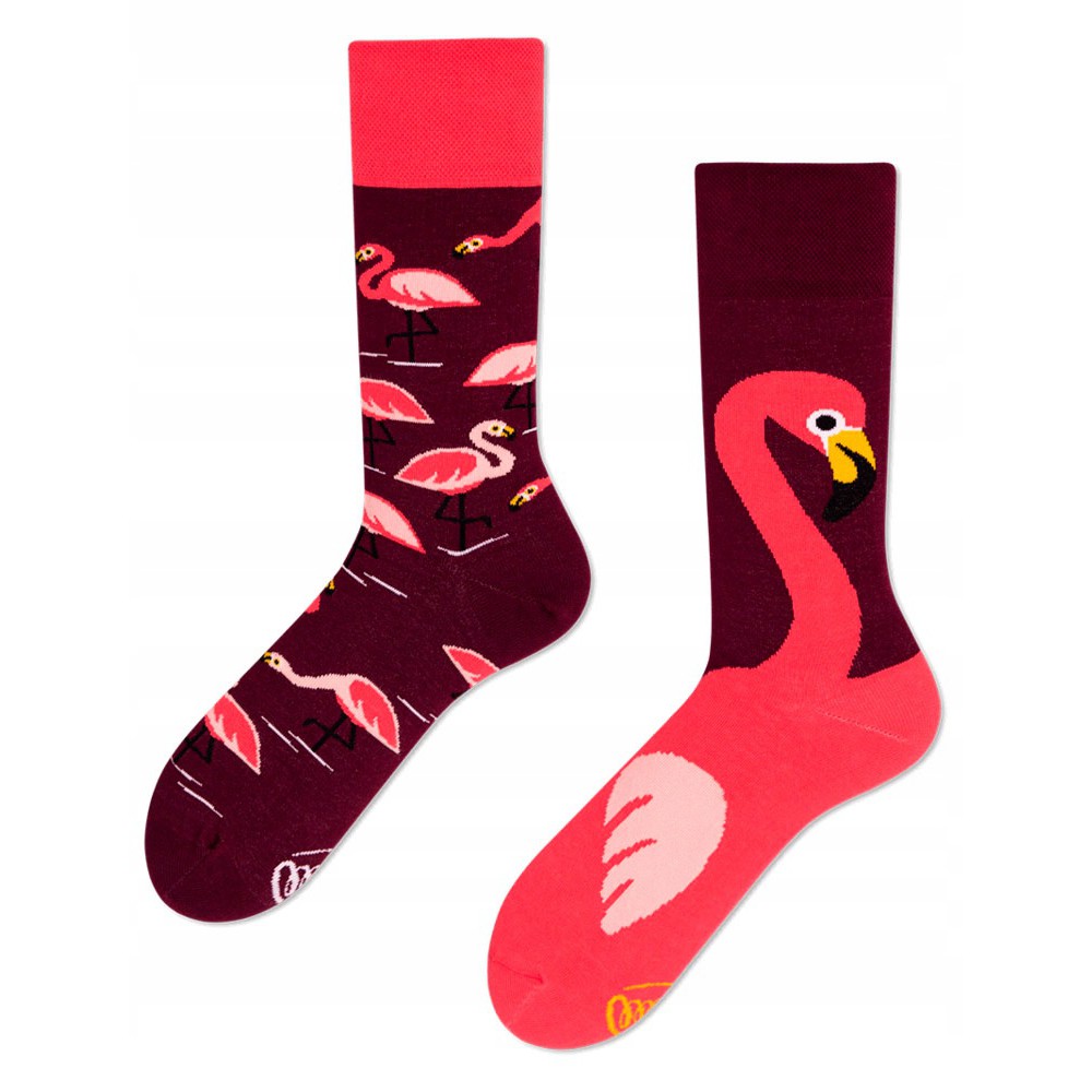 veselé ponožky PINK FLAMINGO ružový plameniak 43-46 farebné megamix.sk