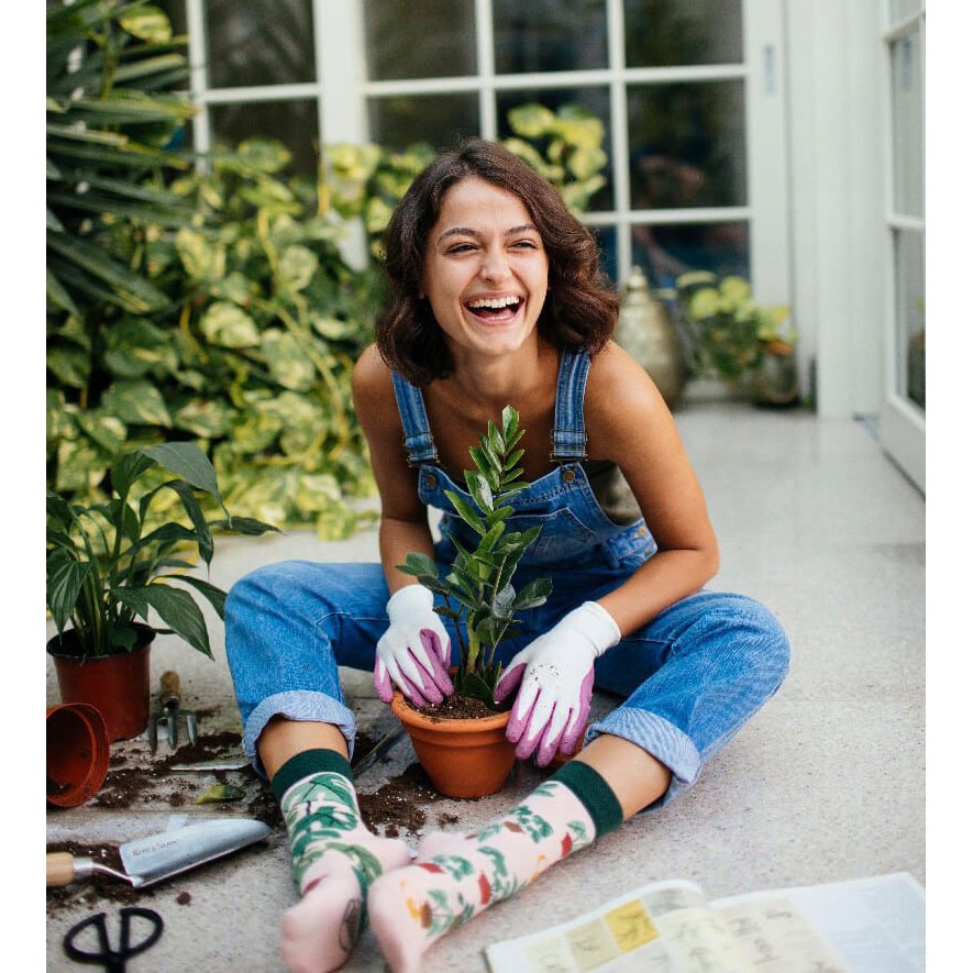 veselé ponožky PLANT LOVER rastliny kvetináče 35-38 farebné megamix.sk