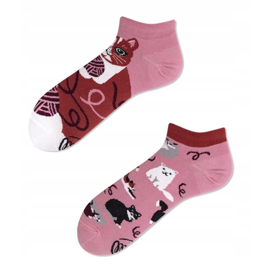 veselé ponožky PLAYFUL CAT mačky klbko vlny 35-38 nízke farebné megamix.sk