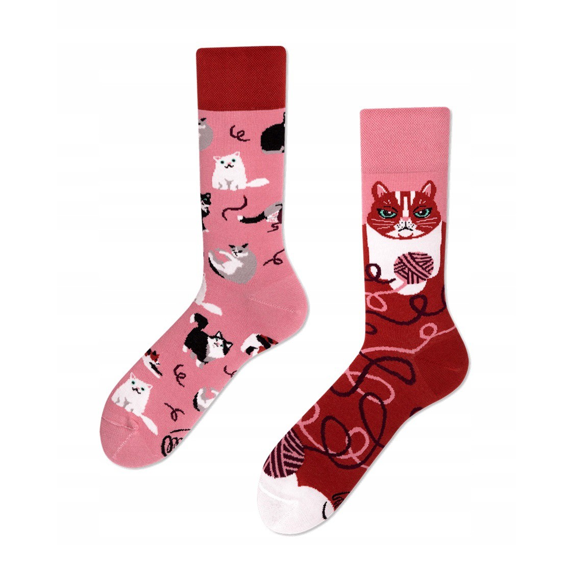 veselé ponožky PLAYFUL CAT mačky klbko vlny 43-46 farebné megamix.sk