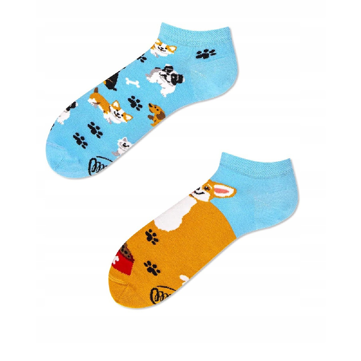 veselé ponožky PLAYFUL DOG LOW psy stopy 39-42 nízke farebné megamix.sk