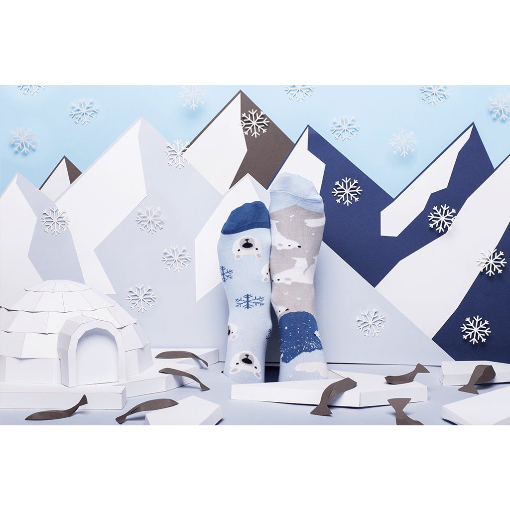 veselé ponožky POLAR BEAR polárny medveď 39-42 farebné megamix.sk