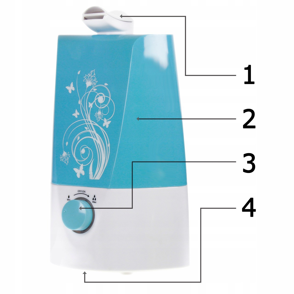 Zvlhčovač vzduchu Ionizácia Aromaterapia 3,2L 35W 300 ml/h megamix.sk